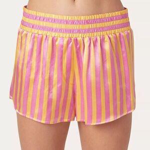 Morgan Lane Coconut Silk Striped Corey Short NWT